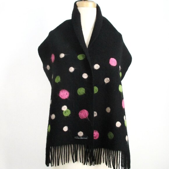 Needle Felted Wool Scarf Polka Dots Sandra Angelozzi - Picture 6 of 6
